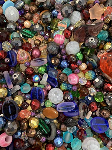 Assorted Glass Beads for Jewelry Making, DIY Lamp Work, Arts and Crafts, and Decorative Hobby Artistry, Colorful Crystal Assortment Bulk Mix, 4-18mm, Half Pound (1)