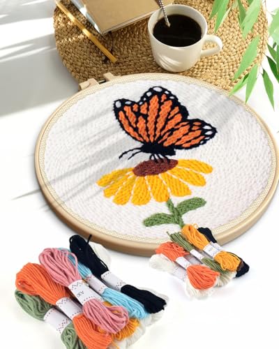 TINDTOP Punch Needle Kits, DIY Punch Embroidery Kits for Adults - color: Set A