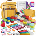 Crochet Kit for Beginners Adults and Kids - Beginner Crochet Kit for Adults with Step-by-Step Video Tutorials, Amigurumi and Crocheting Kit, Crochet Starter Kit with Soft Crochet Yarn and Crochet Bag - color: Mustard, style: Crochet Kit + Bag