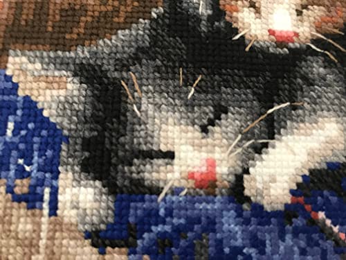 RIOLIS 1724 Kittens in A Basket Counted Cross Stitch Kit 11.81 x 9.45 in - style: Kittens In A Basket 1724