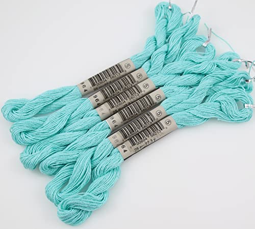 KCS 25 M/Skein Mercerized Pearl Cotton Crochet Needlepoint Thread,Size 5,6 skeins,Sea Green it - color: Sea green it