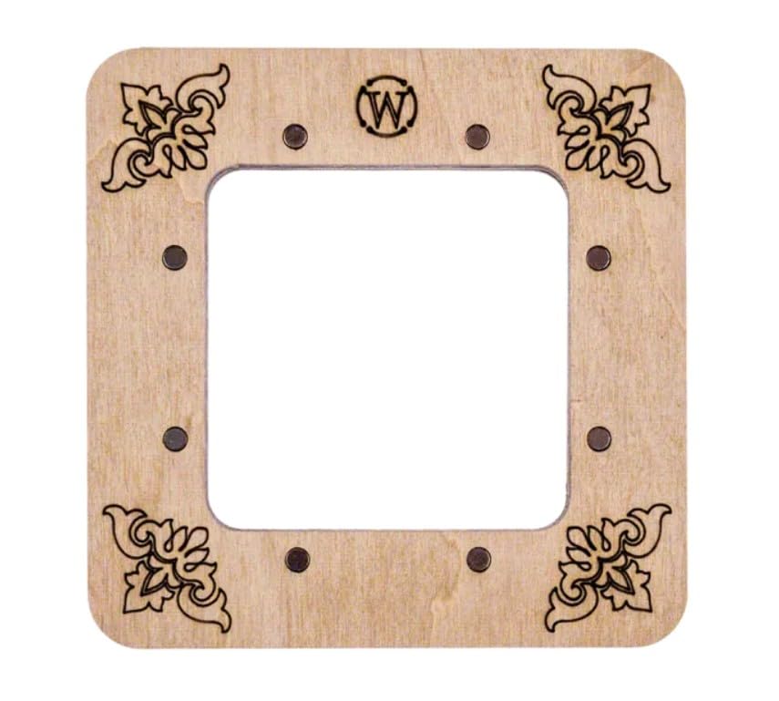 Small Hoop with Magnetic Holders from Plywood for Embroidery and Cross Stitching, MP-003 Light (2.6x2.6 in) - color: Light