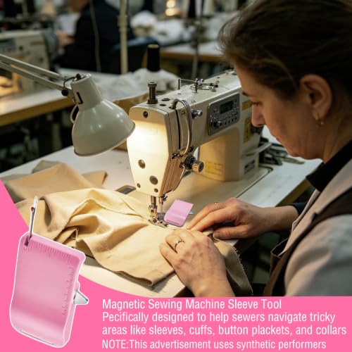 Pink Magnetic Seam Guide for Sewing Machine,Built-in Seam Ripper&Edge Guide - color: Pink