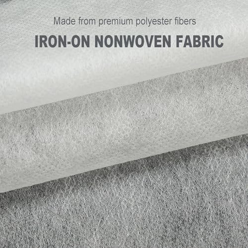 QIDIWIN Iron-On Non-Woven Fusible Interfacing - No-Sew Fabric Structure Support & Stability Ideal for DIY Sewing Quilting Embroidery Crafts, Medium & Lightweight Options (Lightweight, White) - color: LightWeight, White
