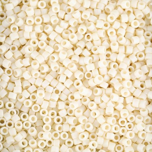 Miyuki Delica Seed Beads - color: DB0883 - Matte Opaque Cream AB