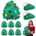 Weysat 6 Sets Christmas Tree Tied Pillow Craft Kit DIY Gifts No Sew Fleece - style: Christmas Tree