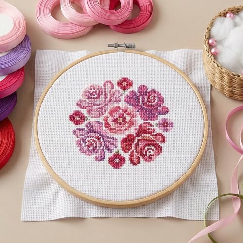 16 Count Aida Cloth Cross Stitch, White Cross Stitch Fabric, Classic Reserve Cross-Stitch Aida Cloth White Cross-Stitch Canvas for Embroidery, 39 inch by 62 inch
