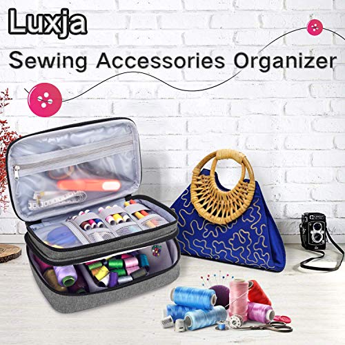 Luxja Double-Layer Sewing Organizer, Gray - color: Gray