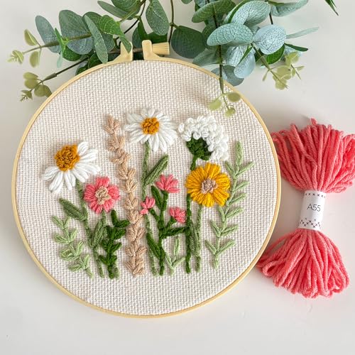Myfelicity Punch Needle Kit for Beginners Adults – Complete Embroidery Set with Needles, Threads, Fabric & Patterns for DIY Craft Projects