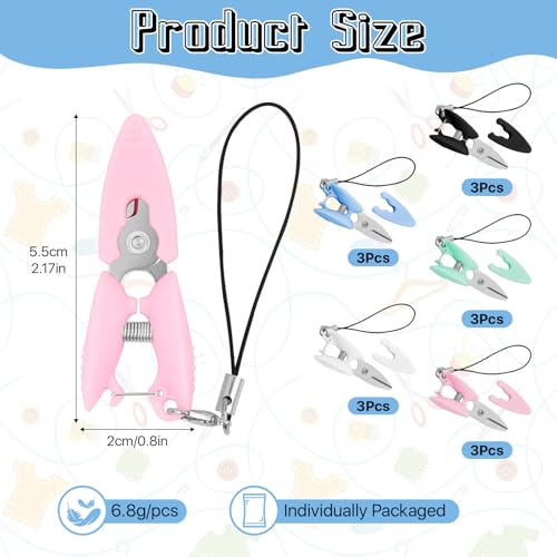 15 Pcs Mini Travel Scissors with Cover, 2.17" Tiny Compact Keychain Scissors TSA Approved for Travel,Stainless Steel Blade Micro Portable Scissor Snip with Safety Cap for Yarn Sewing Craft