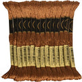 LE PAON Embroidery Floss, 14-Pack Six Strands 100% Long Staple Cotton Embroidery Thread, 8.7-Yard，Color Number：167, Very Dark Yellow Beige - color: 167