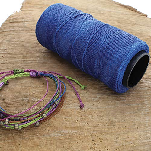The Beadsmith Knot It Waxed Polyester Cord – Cobalt Color – 0.7mm Diameter – Light Wax, 144 Meters (472 Feet) Per Spool – Make Jewelry, Macrame, Friendship Bracelets and DIY Crafts - color: Cobalt