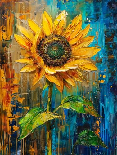 Moohue 14ct Counted Stamped Cross Stitch Kits for Adults Sunflowers Printed Cross Stitch Patterns Art Crafts Cross Stitch Supplies (Flowers 4) - color: Flowers 4