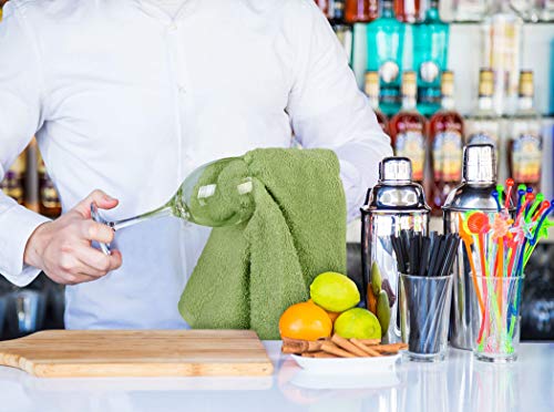 Utopia Towels Kitchen Bar Mops, Pack of 12, 16x19 in, 100% Cotton, Green - color: Green, size: 12 Pack