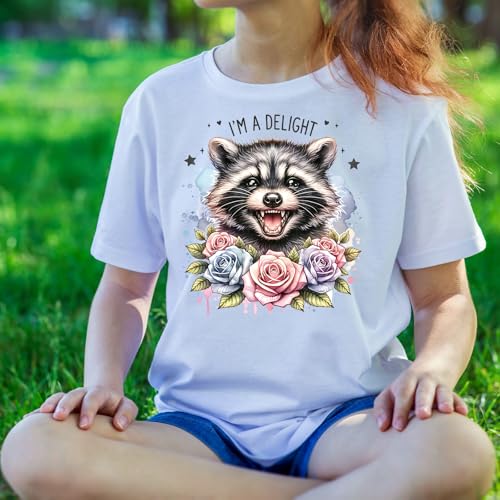 Dtf Transfers Ready to Press - 20 Pcs Funny Animal Iron on Patches for T-Shirts, Sarcastic Raccoon Skeleton Cat Cow Heat Transfer Designs Vinyl Stickers, Iron on Decals for DIY Clothes Bags - color: Humorous Animal