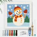 Doodlream Christmas Snowman DIY Punch Needle Embroidery Kit for Adult Beginner, 9.4" Snowman Punch Stitching Craft Set for Starter with Frame, Fabric Pattern, Threader, Yarn, Pinch Needle - color: Christmas Snowman