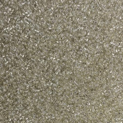 Miyuki Delica 11/0 Seed Beads - Glass Beads Bulk 5 Grams & Size 1.6mm 1000 Pieces Glass Seed Beads Transparent Silver (DB41) - color: DB41