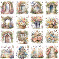 16 Sheets Vintage Rub-On Transfers for Furniture & Crafts, 6 x 6 Inch - style: Garden