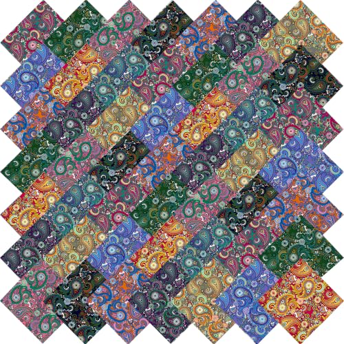 100% Cotton Quilting Fabric Jelly Roll Fabric-Classic Boteh Paisley - color: Classic Boteh Paisley
