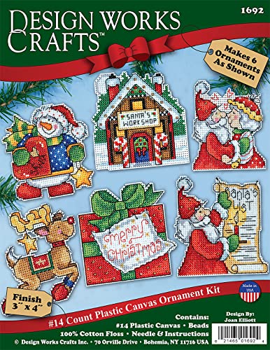 Tobin Santa's Workshop Ornaments Counted Cross Stitch Kit, 3 by 4-Inch, 14 Count, Set of 6 DW1692