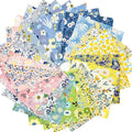 Retro Floral Print Precut Quilting Fabric 100% Cotton Fabric Squares 8x8 for Quilt Beginners (25Pcs) SZRUIZFZ - size: 8"x8"(20cm x 20cm)