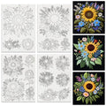 BENECREAT 17 pcs Water Soluble Embroidery Stabilizers, Sunflowers Bouquets Embroidery Patterns Transfer Paper for Beginners, Stick and Stitch Embroidery Paper Wash Away - color: Sunflowers Bouquets