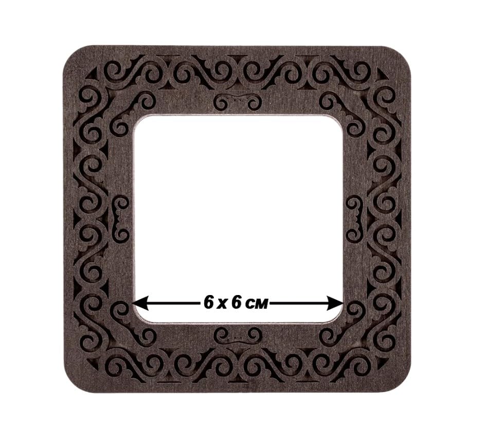 Small Hoop with Magnetic Holders from Plywood for Embroidery and Cross Stitching, MP-007 Size(2.6x2.6 in) (Dark) - color: Dark