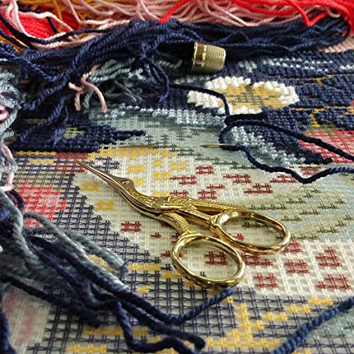 Tapestry Needlepoint Kit for Adults and Beginners — Strawberry Thief by William Morris 16″ × 16″ with Clear, Precise Printed Design on Cotton Canvas; Includes 2 Needles, Yarn, and Easy-Read Chart - color: Strawberry Thief