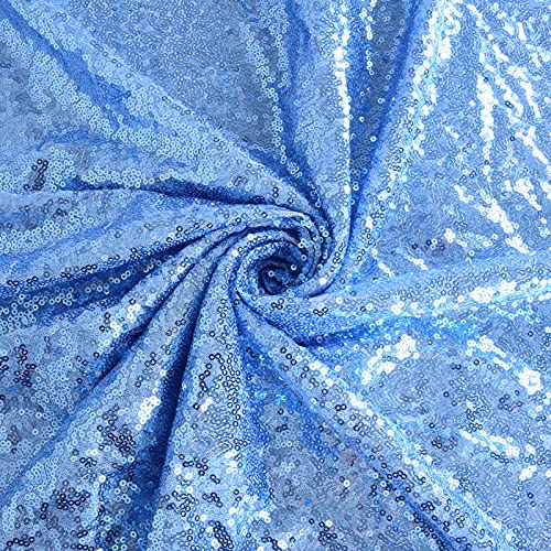 ShiDianYi 30 Feet Sequin Fabric By The Yard 10 Yards Glitter Baby Blue Fabrics Sparkle Material Mesh Fabrics for Sewing Clothing,Dress,Crafts,Draping Decorations - color: Baby Blue, size: 10 Yard