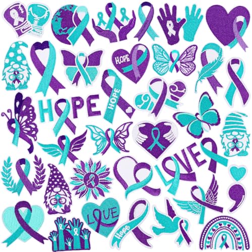 AUGSUN 36pcs Suicide Prevention Awareness Iron on Patches for Clothing - style: Suicide Prevention Awareness