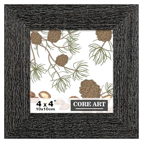 CORE ART 4x4 Picture Frame, Solid Wood Rustic Black - color: Black, size: 4x4 - 1 pack