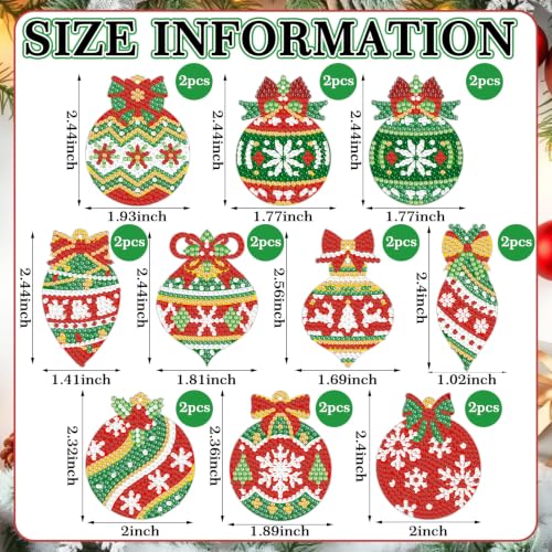 Realspring 20 Pcs Christmas Diamond Art Ornament 5d Ball Onion Finial Shape - style: Vintage