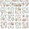 BBTO 12 Sheets Rub on Transfers for Crafts Wood Furniture DIY, 5.5" x 5.7" - style: White Rose