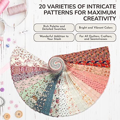 Tinyspool & Co.'s Twirlie Roll 40 Precut Quilting Fabric Strips for Quilting Supplies, Crafting, Sewing, Soft Cotton Strip for Blanket, Rug, Upholstery, Home Decor, and Purse Making, Waterlily Pond - color: Waterlily Pond