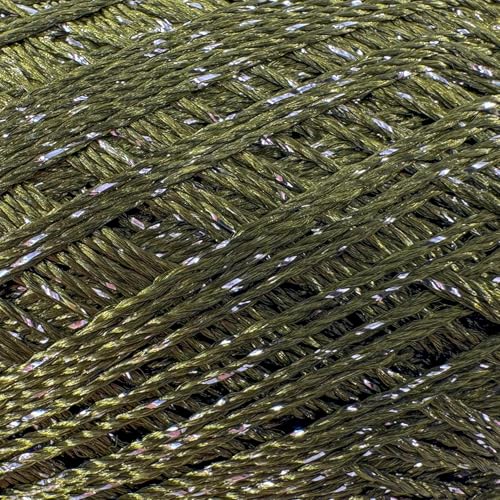 Shimmer Metallic Thread for Crochet,Lace & Embroidery,Olive, Silver Glitter - color: Olive, Silver Glitter, size: 1 Pack