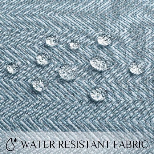 Softalker Outdoor Linen Rectangle Tablecloth with Tassel, 55 x 102 Inch - color: Blue Stripe, size: 55" x 102" (Rectangular)