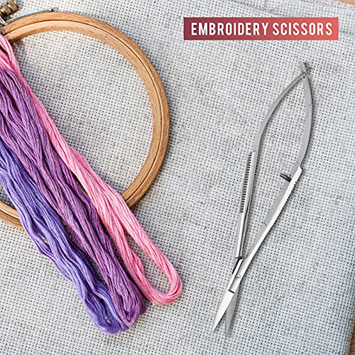 Lasnten 3 Pack Curved Stainless Steel Spring Squeeze Embroidery Scissors Eyebow Grooming Trimming Scissors Thread Snips Clippers Also for Applique, Fabric, Knitting, Sewing, Arts & Craft(Silver) - color: Silver