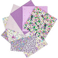 8 pcs/lot Fabric Bundles Top Cotton 19.69" x 19.69" (50cm x 50cm) Quilt, Pre-Cut Squares Sheets for Patchwork Sewing Quilting Crafting, Purple Floral. - color: M-8