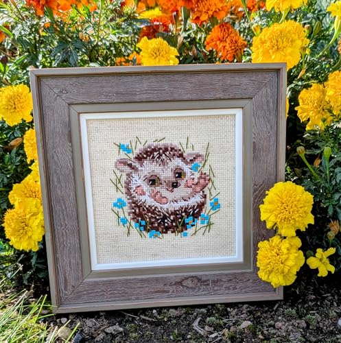 RIOLIS R1753 Little Hedgehog Counted Cross Stitch Kit 5.12 x 5.12 in - style: Modern