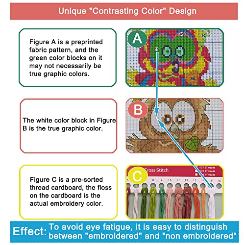 Leczany Cross Stitch Patterns Stamped Kit for Beginners | Embroidery Supplies DIY Craft Kit Needlepoint for Adults Starter | 11CT, 3 Strands | Ice and Flower 15.8x20.9 inches - color: 11CT Stamped kits, Ice and Flower 15.8x20.9 inches
