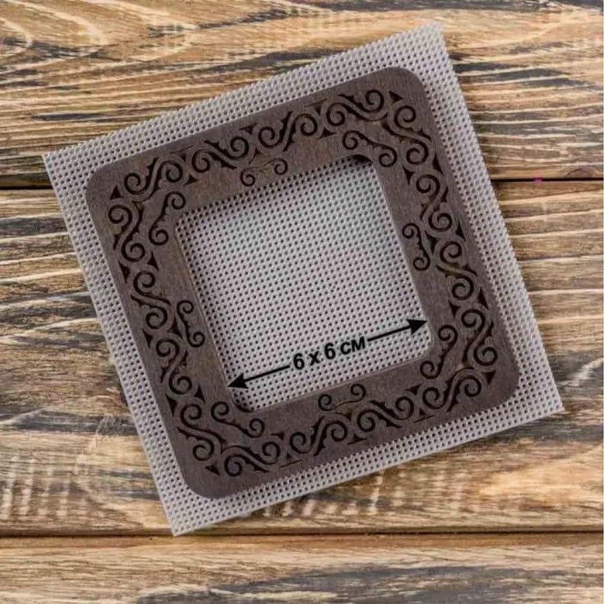 Small Hoop with Magnetic Holders from Plywood for Embroidery and Cross Stitching, MP-007 Size(2.6x2.6 in) (Dark) - color: Dark