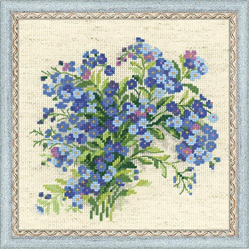 RIOLIS 1496 Forget Me Nots Counted Cross Stitch Kit 7.87 x 7.87 in - style: Forget Me Nots 1496