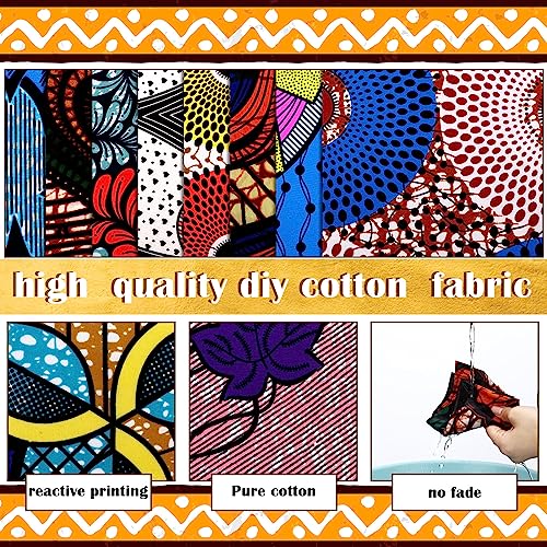 Tudomro 100 Pcs 10 x 10 Inch African Cotton Fabric Square Bulk for Quilting - color: African