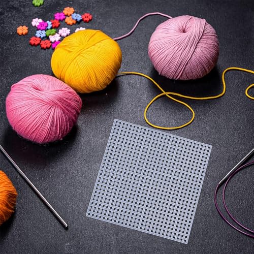 Allazone 30 PCS 7 Count Plastic Mesh Canvas Sheets 5.43 X 5.43 Inch Plastic Canvas Embroidery Crafting Acrylic Yarn Crafting Knit Crochet Projects Make Dividers - color: 30 PCS - Standard