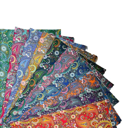 Fat Quarters Quilting Cotton Fabric Bundles for Sewing-10 PCS Retro Paisley - color: Retro Paisley