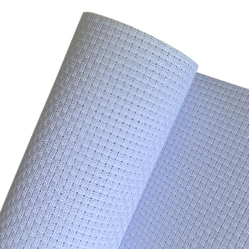 6 Count Aida Cloth Extra-Large Holes Cross Stitch Fabric, White, 59" W x 20" L - size: W59" x L20"