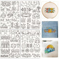 50Pcs Water Soluble Embroidery Patterns Mountains 11.7 x 8.3 Inch Embroidery Paper Flowers Book Mountains Stick and Stitch Wash Away Transfer Paper Stabilizers for Hand Sewing Beginners - color: Mixed Shapes