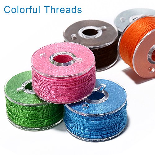 BetyBedy 36Pcs Pre-Wound Sewing Bobbins with Case, Standard Assorted Colors