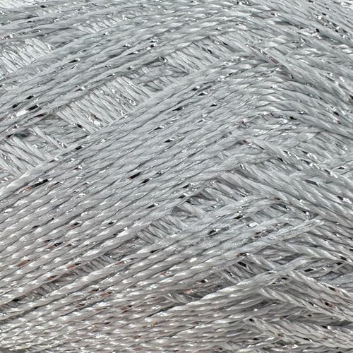 Shimmer Metallic Thread for Crochet, Lace, Silver, Silver Glitter, 2-Pack - color: Silver, Silver Glitter, size: 2 Pack