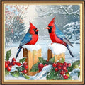 Redxing Counted Cross Stitch Kit for Beginners,Unprinted Needlepoint Kits for Beginners Cross Stitching Embroidery Kit 11CT Stitches kit-Snowy Scenery Birds 18x18 inch - color: KitsColor06